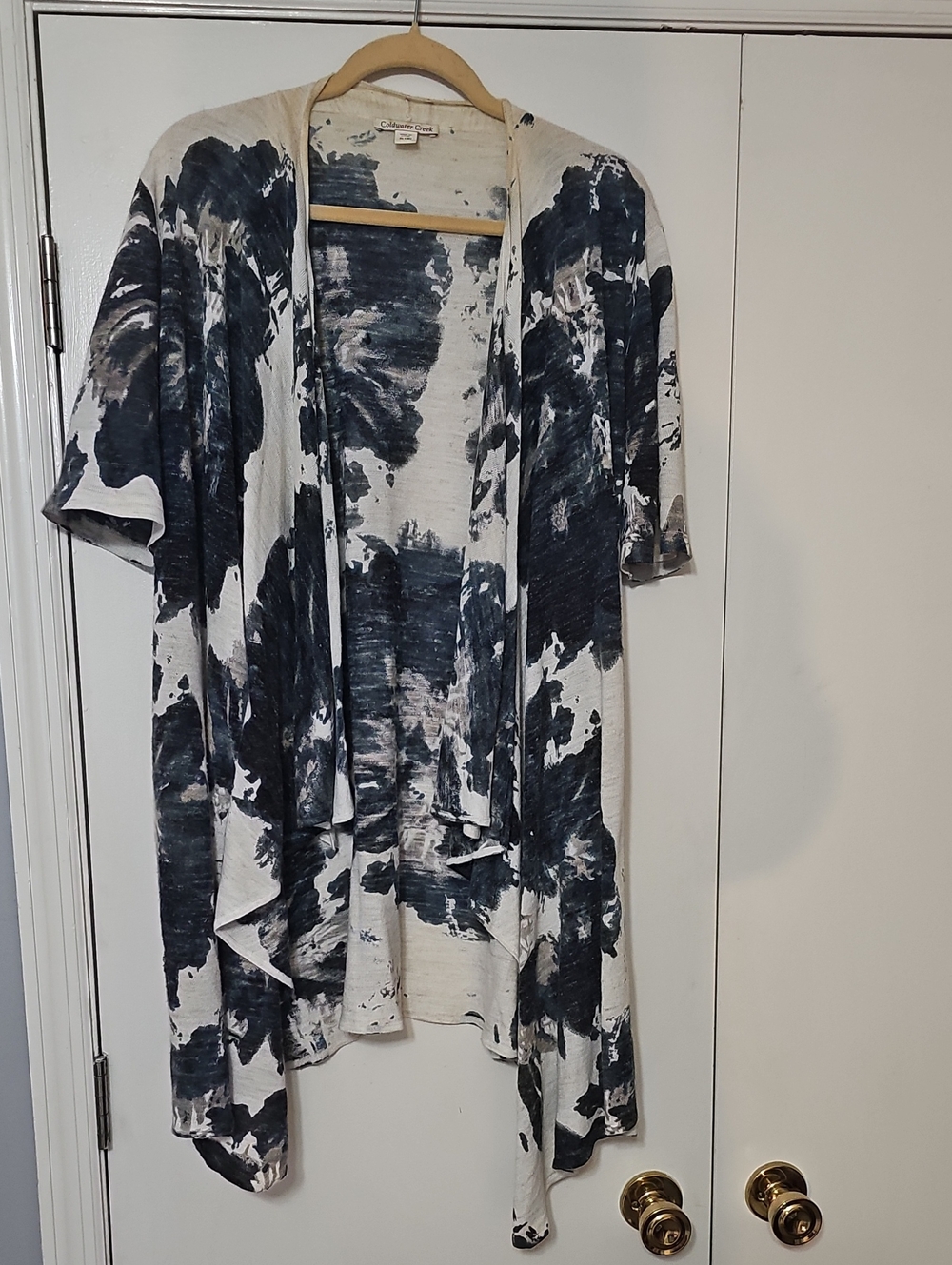 Coldwater Creek Navy and Cream  Cardigan Sz XL